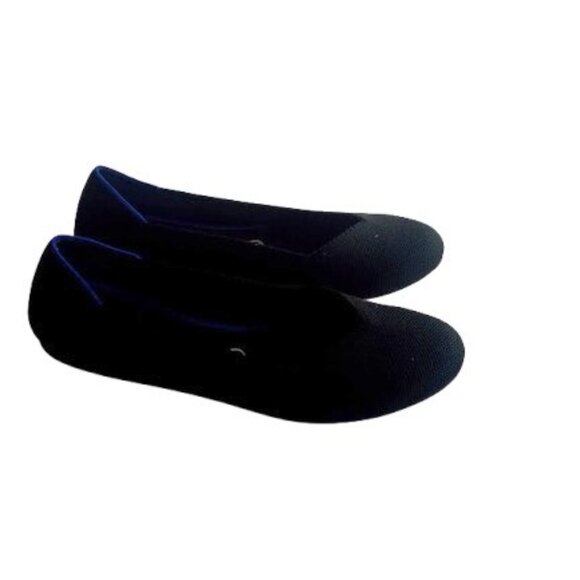 Rothy's The Flat in Black Recycled Knit Round Toe 9 - Picture 2 of 6